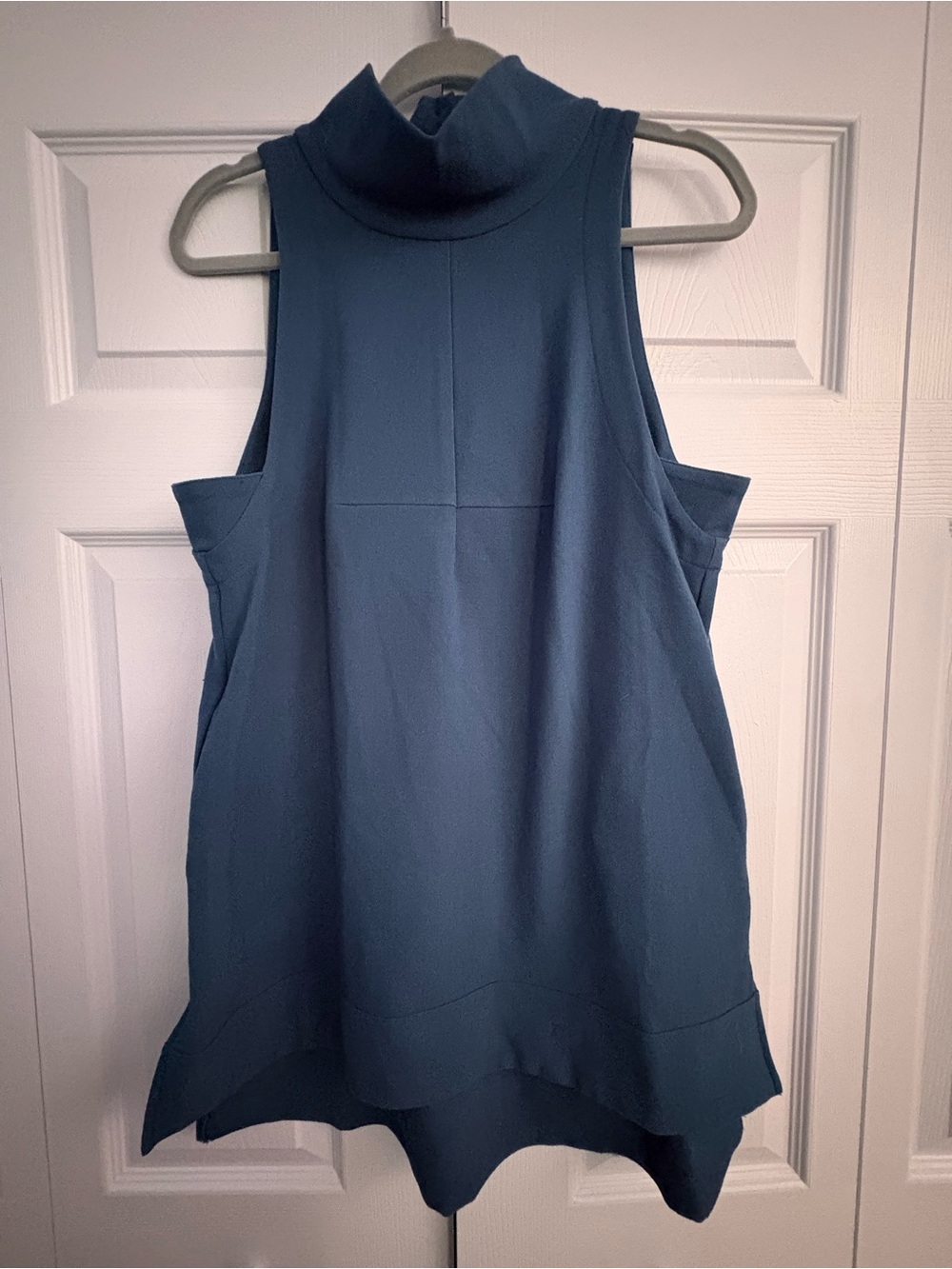 Free People Sleeveless Mock Neck Tunic Top - Deep Turquoise Blue